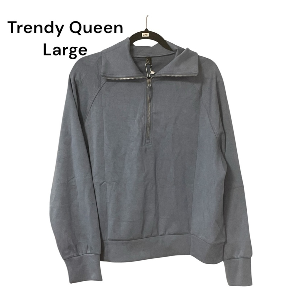Gray Quarter-Zip Pullover